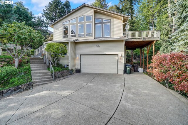 view of front of house with a garage