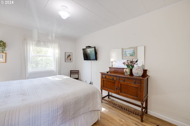 bedroom featuring light wood-type flooring