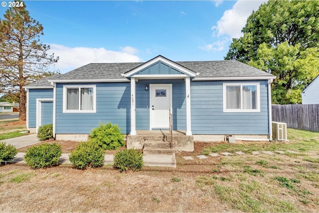 view of front of house with central AC unit