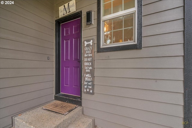 view of doorway to property