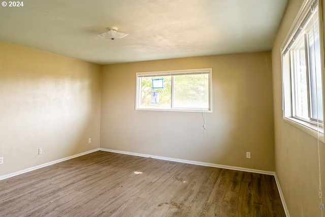 empty room with hardwood / wood-style flooring