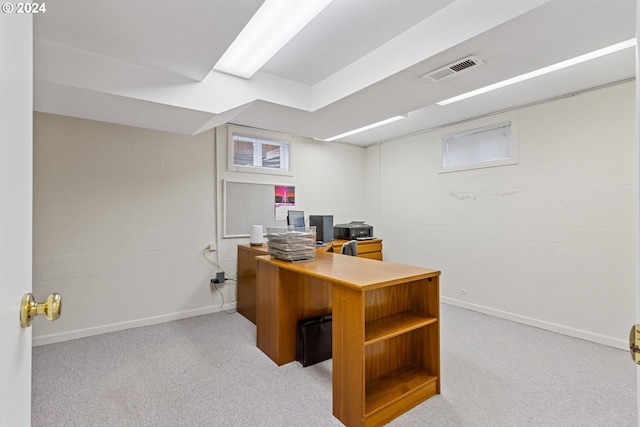 view of carpeted office