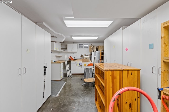 kitchen featuring white cabinets