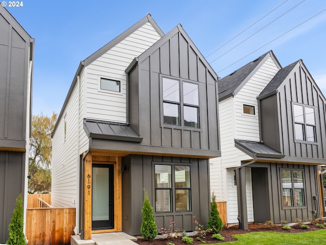 view of front of home featuring elevator