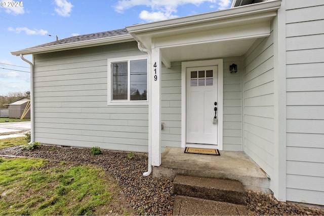 view of doorway to property