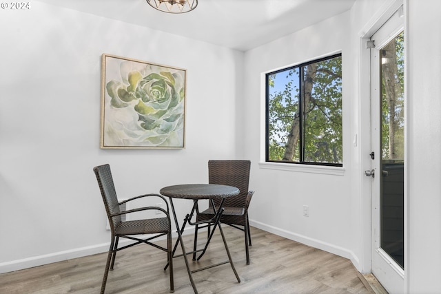 dining room featuring light wood-type flooring