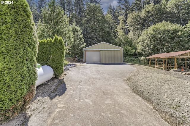 view of garage