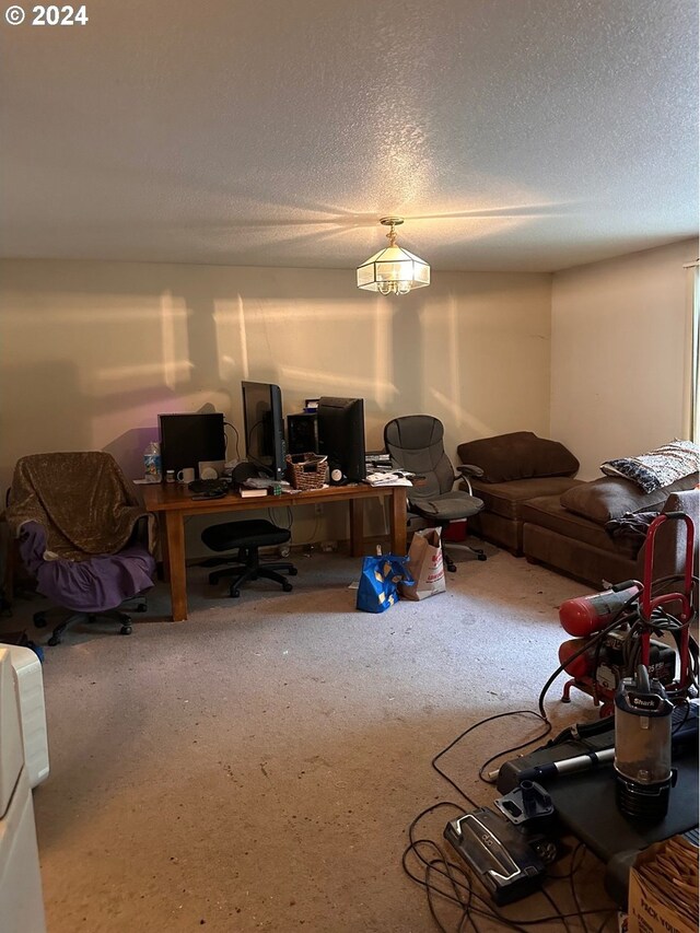 interior space featuring a textured ceiling