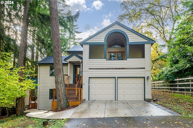 view of front facade with a garage