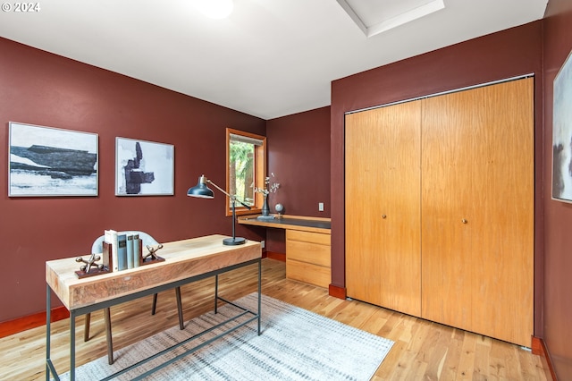 office featuring light hardwood / wood-style floors