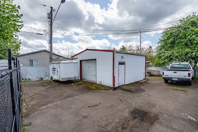 view of shed / structure with a garage