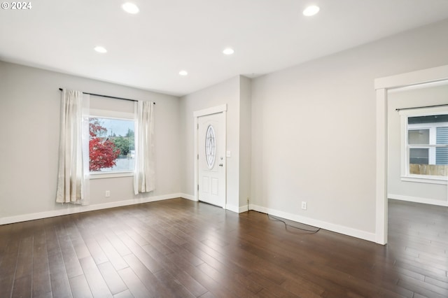 interior space featuring dark hardwood / wood-style floors