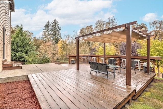 deck featuring a pergola