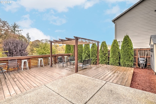 deck with a pergola