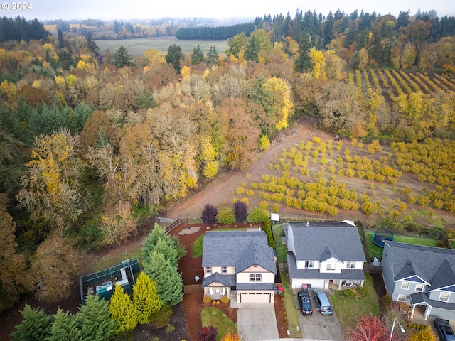 aerial view featuring a rural view