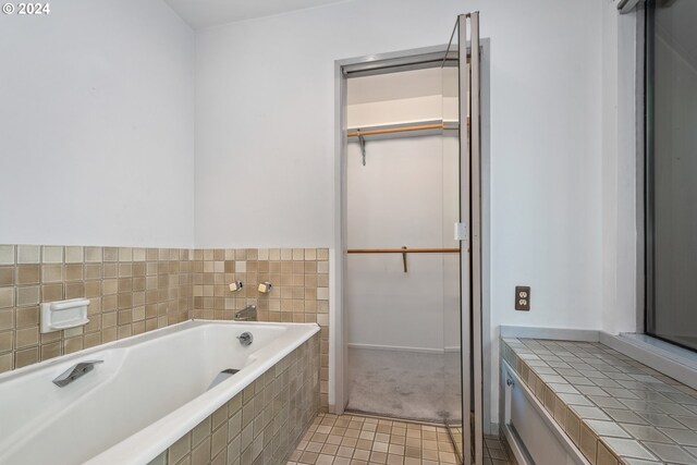 bathroom with tile patterned flooring