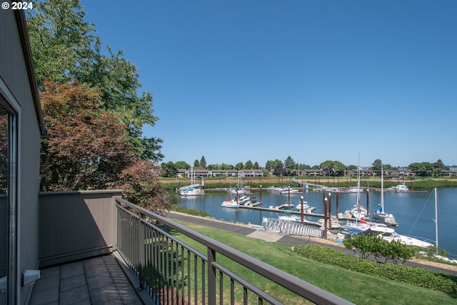 balcony with a water view