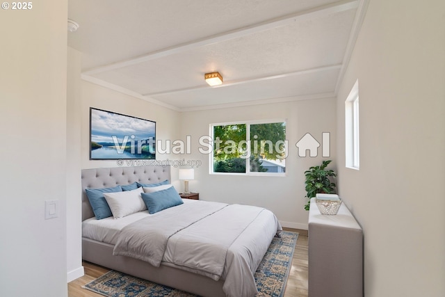 bedroom featuring light wood-type flooring