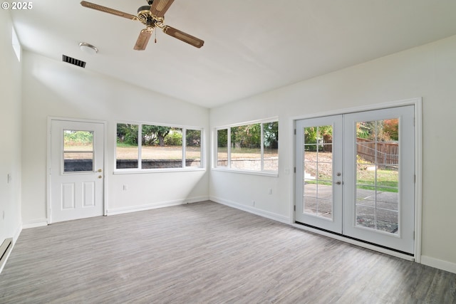7331 SW Oak St, Tigard, OR 97223 - unfurnished sunroom with french doors, lofted ceiling, and baseboard heating