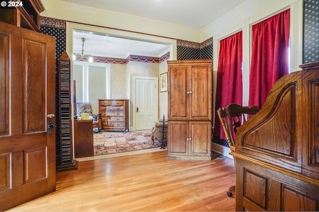 foyer entrance featuring light hardwood / wood-style floors