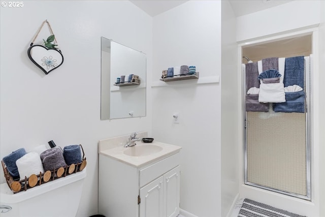 10685 Oak Dr SE, Salem, OR 97306 - bathroom with a shower, toilet, and vanity