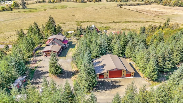bird's eye view with a rural view