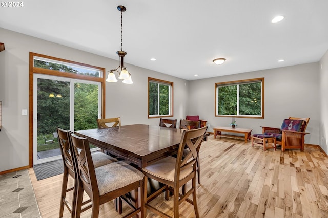 dining room featuring light hardwood / wood-style floors