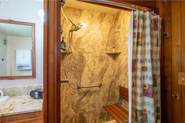 bathroom with walk in shower