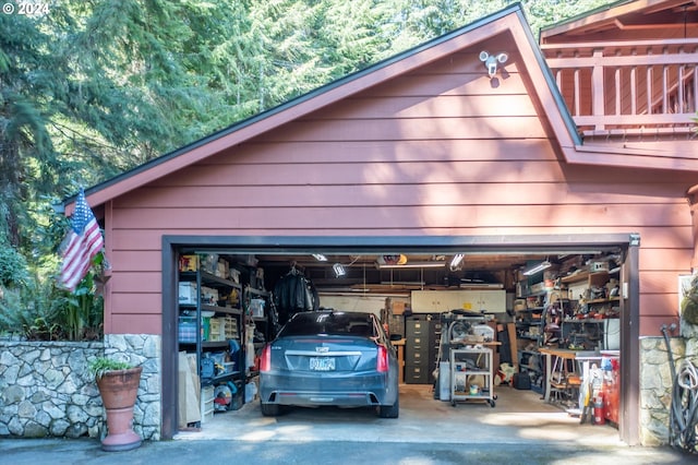 view of garage