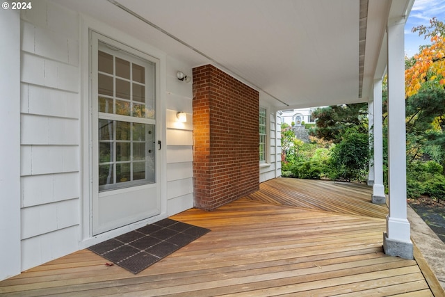 deck with covered porch