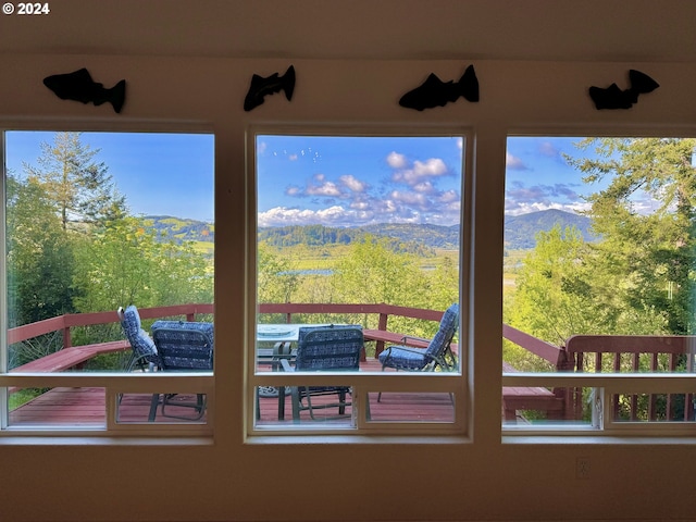 interior details with a mountain view