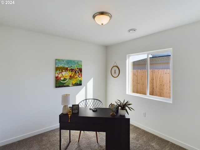 view of carpeted office