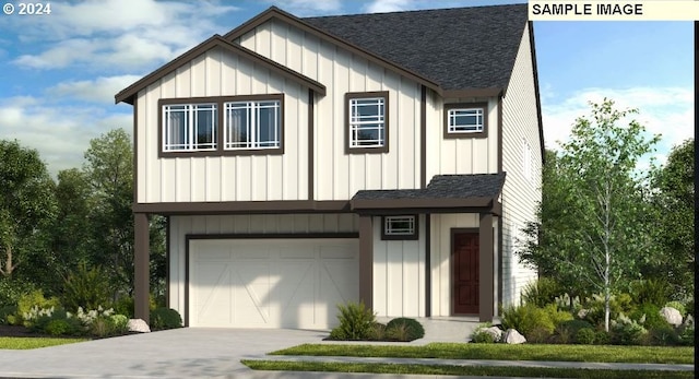 view of front facade with a garage