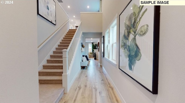 entrance foyer featuring light hardwood / wood-style flooring