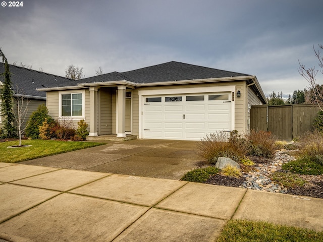 view of front of home with a garage