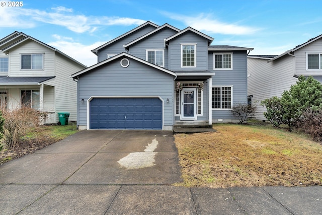 view of front of house with a garage