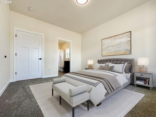 bedroom featuring connected bathroom