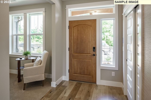 entryway featuring light hardwood / wood-style floors