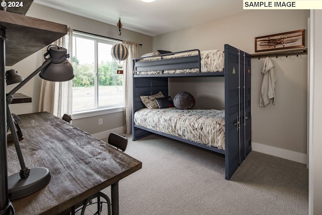 bedroom with carpet