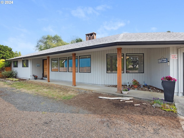 view of single story home