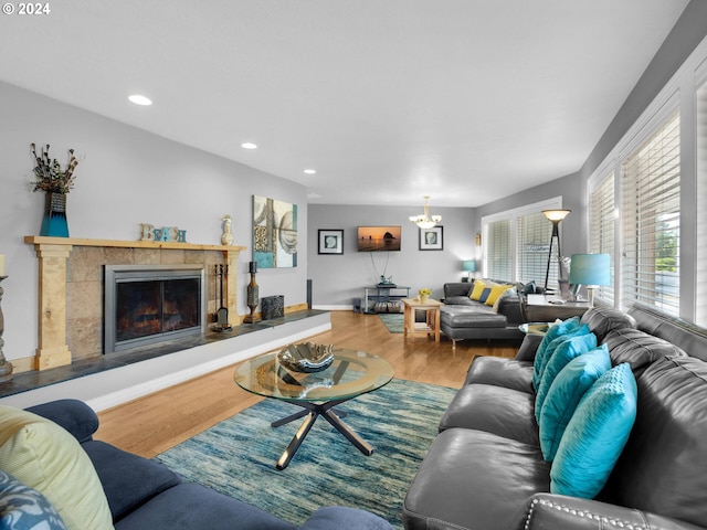 living room featuring hardwood / wood-style flooring