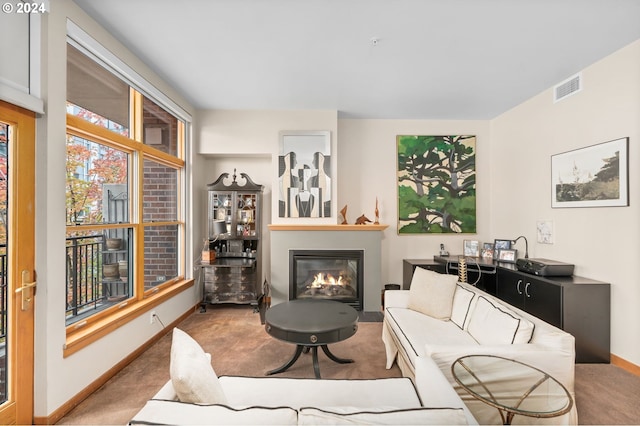 view of carpeted living room