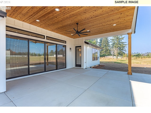 view of patio / terrace with ceiling fan