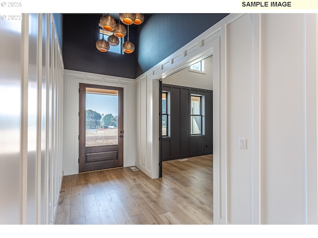 entryway featuring light wood-type flooring