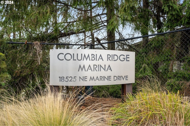 view of community sign