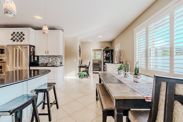 view of tiled dining room