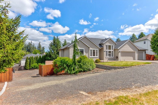 view of front of property featuring a garage