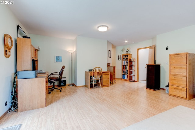 office featuring light wood-type flooring