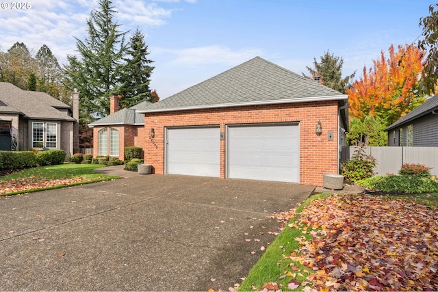 exterior space featuring a garage