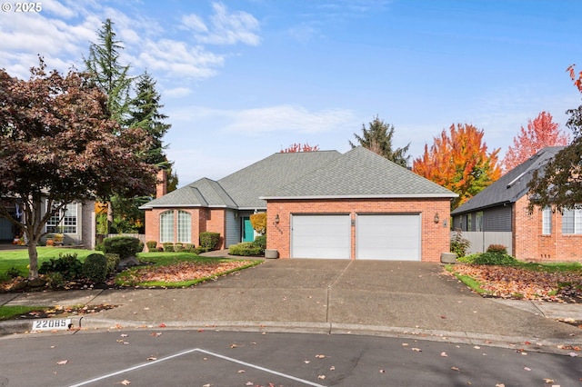 view of front of house with a garage